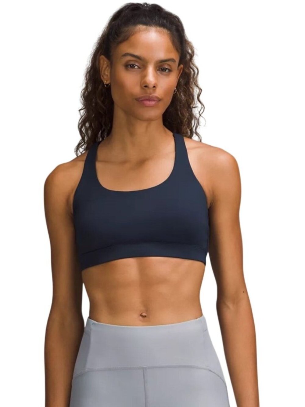 Lululemon Energy Bra Strappy Back Sports Bra Size 4 Navy Blue Gym Athletic - Picture 8 of 12
